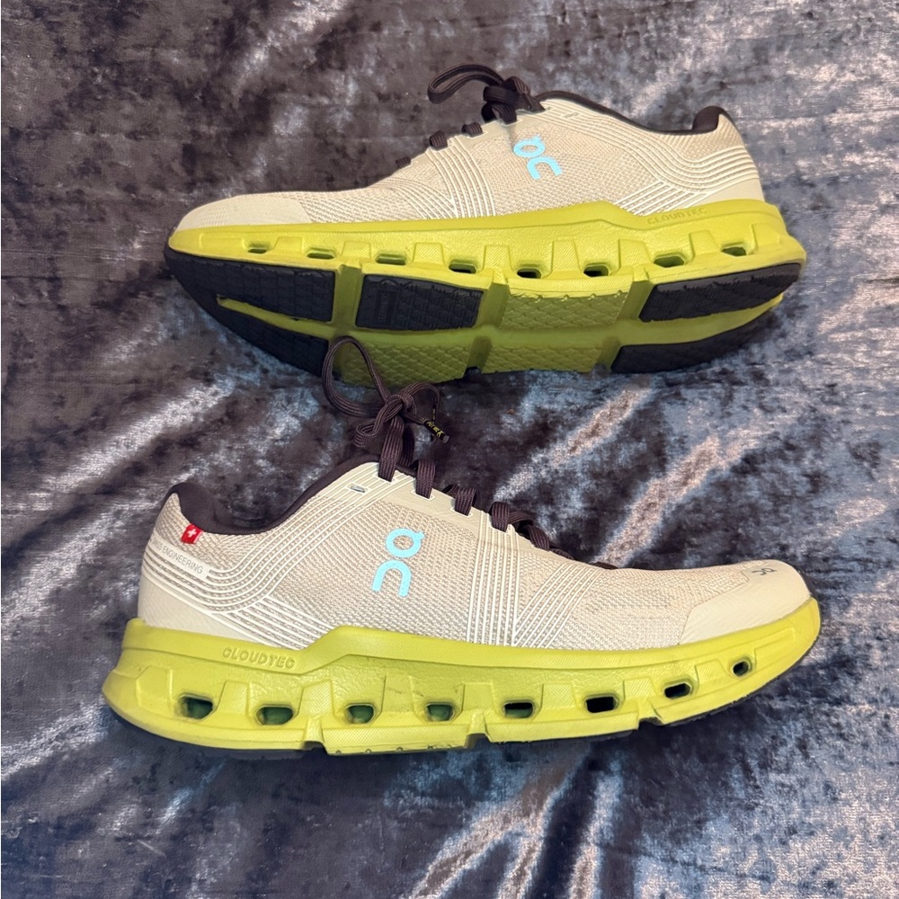 On Running Cream and Lime Sneakers - Picture 9 of 11